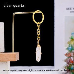 1PC Natural Crystal Hexagonal Keychain