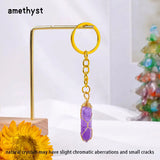 1PC Natural Crystal Hexagonal Keychain 