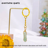 1PC Natural Crystal Hexagonal Keychain 