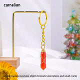 1PC Natural Crystal Hexagonal Keychain 