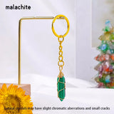 1PC Natural Crystal Hexagonal Keychain 