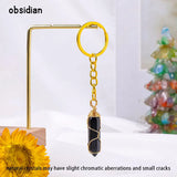 1PC Natural Crystal Hexagonal Keychain 