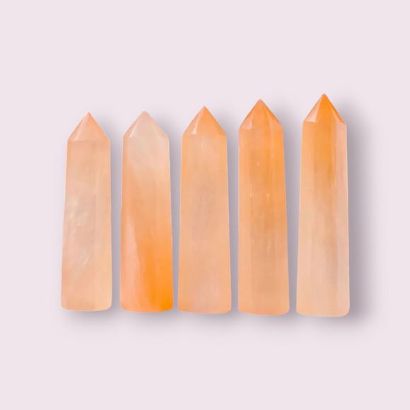 1PC Natural Crystal Orange Selenite Single Pointed Hexagonal