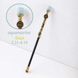 1PC Natural Crystal Stone Zodiac Wand 