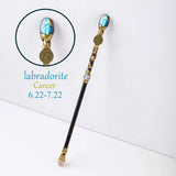 1PC Natural Crystal Stone Zodiac Wand 