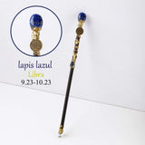 1PC Natural Crystal Stone Zodiac Wand 