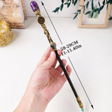 1PC Natural Crystal Stone Zodiac Wand 