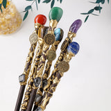 1PC Natural Crystal Stone Zodiac Wand 