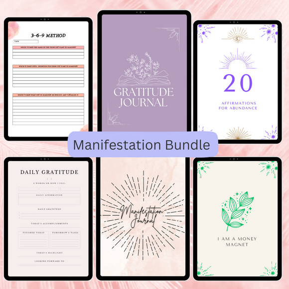 3-in-1 Gratitude, Manifestation & Affirmation Bundle-HappySoulByCrown