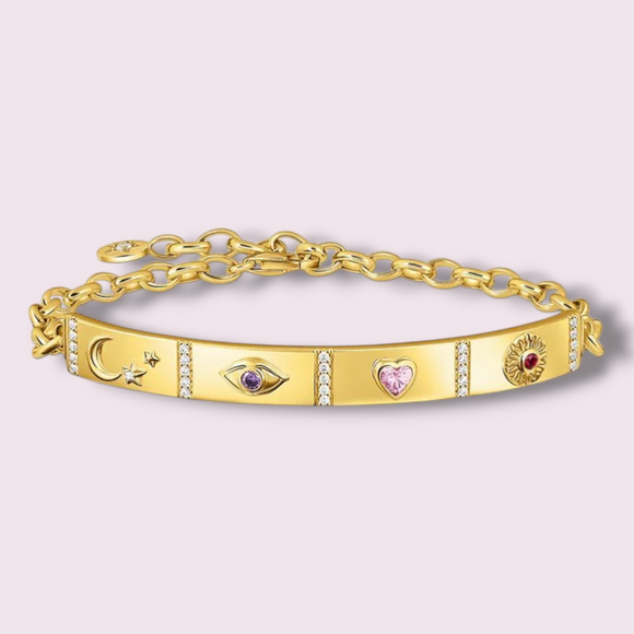 925 Sterling Silver Cosmic Bracelet Yellow Gold Plated Elegant Jewellery Gift-HappySoulByCrown