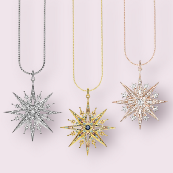 Gold Silver Star Necklace-HappySoulbyCrown