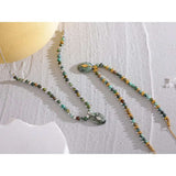  African Turquoise Natural Stone Drop Necklace