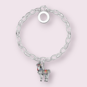 Alpaca Llama Charm Bracelet 925 Sterling Silver