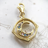 Charm Pendant Rotated Moon 925 Sterling Silver