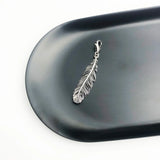 Charm Pendant Black Feather 925 Sterling Silver