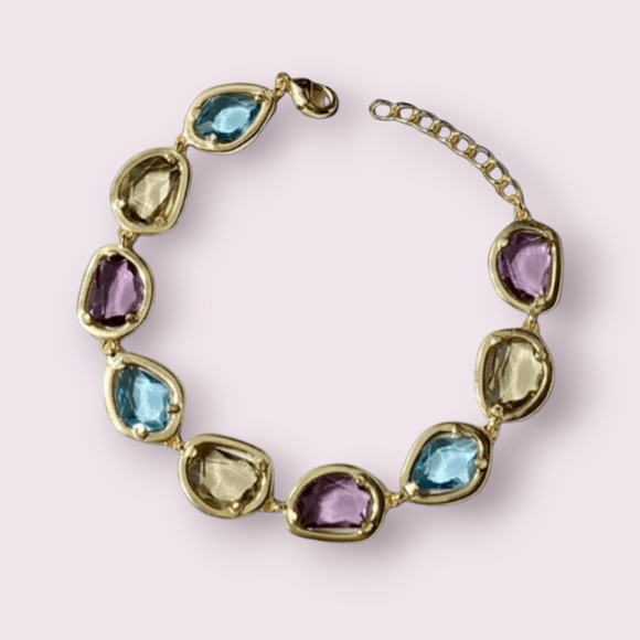 Colour Crystal Bracelet Gold Silver