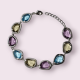 Colour Crystal Bracelet Gold Silver