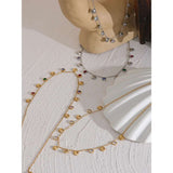 Colourful Cubic Zirconia Shell Chain Necklace