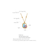 Colourful Enamel Geometric Necklace 18k Plated 