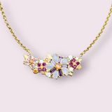 Colourful Flower Necklace 925 Sterling Silver