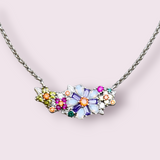 Colourful Flower Necklace 925 Sterling Silver