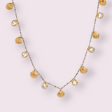 Colourful Cubic Zirconia Shell Chain Necklace