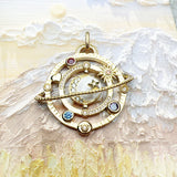 Cosmic Planetary Gold Pendant 