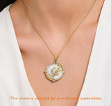  Crescent Moon Stars and Clouds Pendant Gold Plated 925