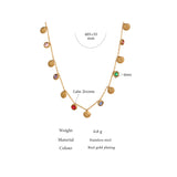 Colourful Cubic Zirconia Shell Chain Necklace