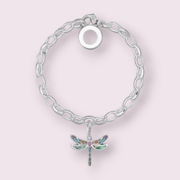 Dragonfly Charm Bracelet 925 Sterling Silver