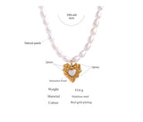 Elegant Natural Freshwater Pearl Heart Necklace