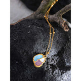 Colourful Enamel Geometric Necklace 18k Plated 