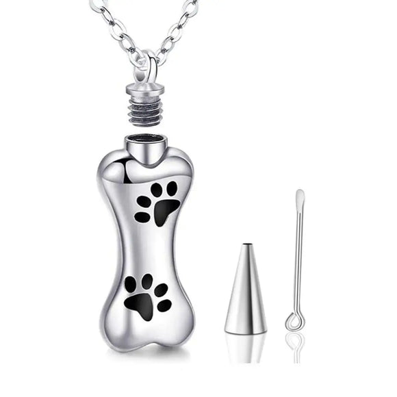  Stainless Steel Pet Dog Paw Print Memorial Ashes 