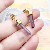 Hexagon Amethyst Golden Charm Pendant