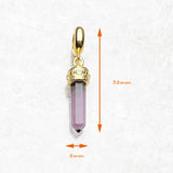 Hexagon Amethyst Golden Charm Pendant