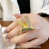 Large Pendant Hummingbird Gold 925 Sterling Silver