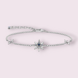 Lucky Royalty Star  925 Sterling Silver Bracelet