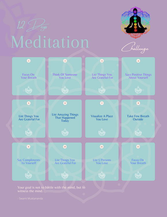 Free 12 Days Meditation Planner