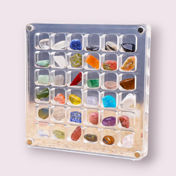 Natural Crystal Set – 36 Mini Stones with Display Box Gift-HappySoulByCrown