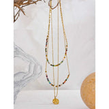 Natural Stone Layered Chain Necklace