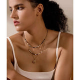 Natural Stone Layered Chain Necklace