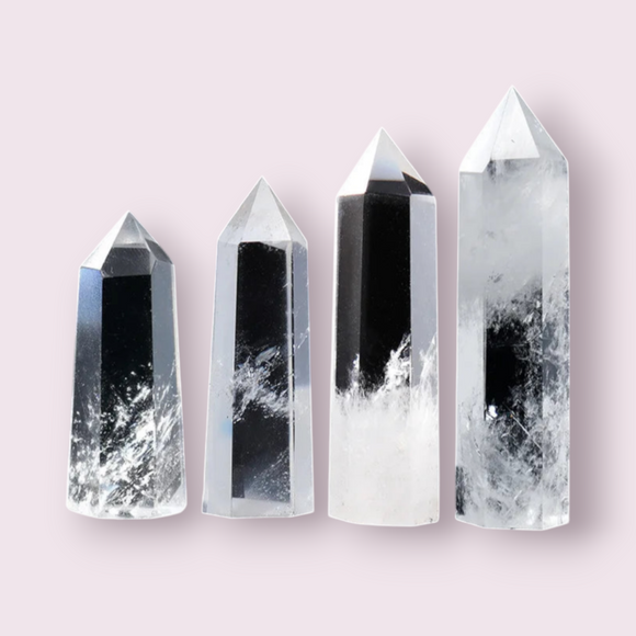 1pc Natural Gemstones White Clear Quartz Tower