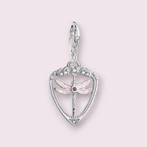 Pink Dragonfly Charm Pendant 925 Sterling Silver