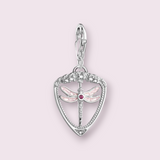 Pink Dragonfly Charm Pendant 925 Sterling Silver