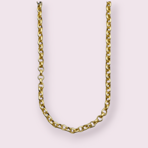 Round Gold Plated Belcher Chain Necklace