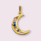 Royalty Moon Pendant Gold Plated 925