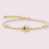 Lucky Royalty Star  925 Sterling Silver Bracelet