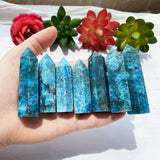 1pc Natural Reiki Chakra Stones Blue Apatite Single Point 