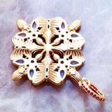 Gold Amulet Kaleidoscope Butterfly Pendant