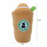 Plush Dog Toy Coffee Cup Beer and Champagne Design 